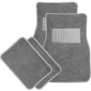 Sun Walker 4 PCS Car Floor Mats, Waterproof Anti-Slip Front & Rear Car Carpets with Driver Heel Pad, All Weather Floor Protective Pads Universal for SUVs Trucks Sedans Vans (Gray)