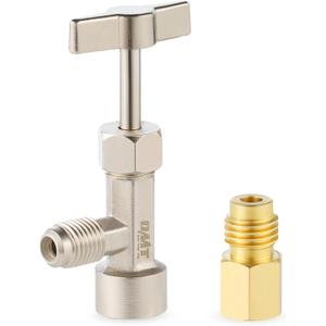 Orion Motor Tech R134a Self Sealing Can Tap, Self-Sealing Can Opener for R134a Refrigerant Self-Sealing Cans, with Tank Adapter for 1/4" and 1/2" AC Charging Hoses for Refilling Automotive AC System
