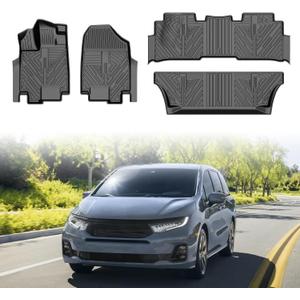 Mixsuper Floor Mats for 2018-2025 Honda Odyssey, Only for 7 Passenger, All Weather Floor Liners for Odyssey Accessories Durable 3 Row Set Black