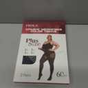 Frola Plus Size Tights for Women Semi Opaque Control Top High Waist Stockings 60 Denier Women's Pantyhose 2X 3X 4X 5X (XX-Large Plus, Black)