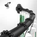 Curved Shower Curtain Rod, TENOVEL Round 42-73 Inches Shower Rods for Bathroom Adjustable, Rounded Bowed Stainless Steel Shower Rods Customized for for Bathtub, Stall, Matte Black, Need to Drill