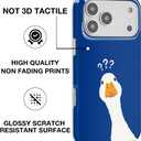Compatible with iPhone 17 Pro Case, Trendy Cute Funny Goose Girly Soft Slim TPU Shockproof Aesthetic Protective Phone Case Cover for Women Girls 6.3" Blue