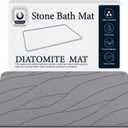 Stone Bath Mat for Bathroom, Diatomaceous Bathroom Mats Non Slip Stone, Quick Dry Diatomaceous Earth Bath Mat Super Absorbent (Dark Grey) (1'3" x 1'11" (Rectangular))