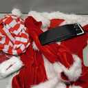 Funtery 5 Pcs Santa Claus Costume Women Christmas Suit Including Velvet Dress with Belt, Hat, Striped Tights, Velvet Gloves (Medium, red)