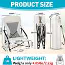 Menkxi 4 Pack Low Beach Chairs for Adults, Portable Folding Sand Chairs with Cup Holder and Carry Bag, Lightweight High Back Camping Chair for Beach Trips, Concerts, BBQ, Lawn, Outdoor (Light Grey)