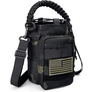 DEFUNX Water Bottle Sleeve - Water Jug Holder with Strap Cross-Body Bottle Carrier with MOLLE System Tactical Military Style Bag
