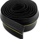Garage Door Threshold Seal 20FT - Rubber Weatherproof Strip, Water-Resistant Bottom Seal Replacement for Standard Garage Doors, No Adhesive (Black+Yellow)