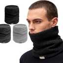 Xicagup Neck Warmer 3 Pack Warm Neck Scarf Skiing Cycling Snow Men Women Unisex Warmer Outdoor Hunting Hiking Run Travel Walk Tennis Cycling Women Cold Weather Neck Gaiters(Black, Dark Grey, Blue-3)