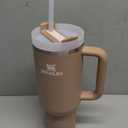 STANLEY Quencher H2.0 Tumbler with Handle and Straw 40 oz | Flowstate 3-Position Lid | Cup Holder Compatible for Travel | Insulated Stainless Steel Cup | BPA-Free | Almond Rose