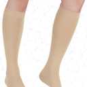 +MD 2 Pairs 20-30 mmHg Compression Socks for Women & Men, Knee High Open Toe Stockings, Graduated Support & Comfort Hose, Large