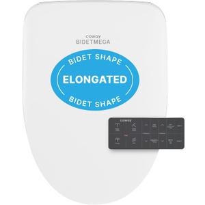 COWAY Bidetmega 200N *Elongated* Electronic Bidet Toilet Seat with Instantaneous Water Heating, Heated Seat and Dryer, Soft Close Lid, Stainless Nozzle, Night Light, Self Cleaning, Remote Control
