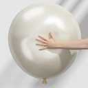 Pearl White Sand Balloons 18 Inch, 12 PCS Extra Large Beige Cream Off White Pearl Balloons, Big Boho Neutral Nude Latex Helium Gian Balloon for Garland Wedding Baby Shower Engagement Party Decorations