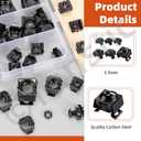 Tanstic 48Pcs Cage Nuts Snap-in Cage Nuts Rack Mount Cage Nuts Rack Mount Clip Nuts for Server Shelf Cabinets Rack Mount(M4 5 6 8 10 12)