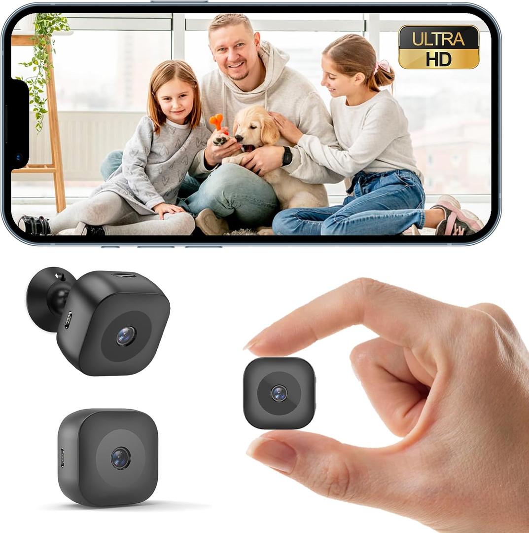 Hidden Camera,Mini Small Camera,HD Security WiFi Wireless Cameras SD Card Storage & App Control,Wireless Surveillance with Magnetic Mount,Motion Detection for Indoor