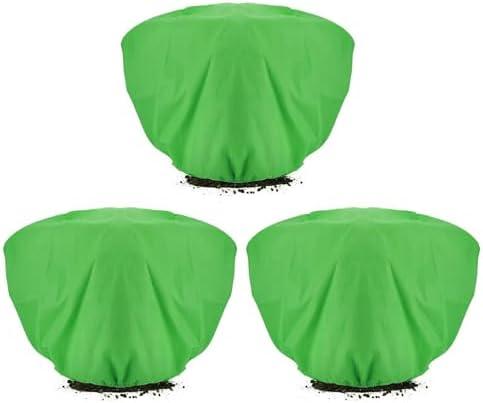 ANPHSIN 3 Pcs Plant Covers Freeze Protection - 19.6in x 39.3in Winter Shrub Plant Protection Bags, Frost Blankets Cloths with Drawstring for Outdoor Garden Rose Bush Plants, Green