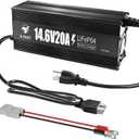 E-FAST 12V 20A Lithium Battery Charger, 14.6V LiFePO4 Battery Charger with Premium Aluminum Housing - 0V Activation for Golf Cart, RV, Marine, Boat, Trolling Motor - Includes Anderson Connector