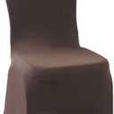 WELMATCH Chocolate Stretch Spandex Chair Covers - 12 pcs Wedding Party Dining Scuba Elastic Chair Covers (Chocolate, 12)