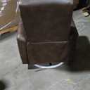 Lakeview Swivel Glider Recliner 30.7L x 37.8D x 41.7H Brown Faux Leather