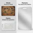 Titanium Cutting Board Set of 3, SGS Tested 1mm Thick Double Sided Food Grade Non-Toxic Dishwasher Safe S/M/L
