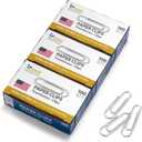 Upgrade Office Supply Jumbo Paper Clips, Non Skid, 1.9 Inch, 300 Count (3 Boxes of 100), Silver, Made in USA