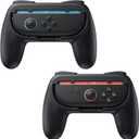 FASTSNAIL Grips for Nintendo Switch 2 (2025) for Joy-Con 2, Wear-Resistant & Anti-Slip Switch2 Controllers Grips Handle Kit, Switch Holder Accessories for JoyCon 2 (Black Black)