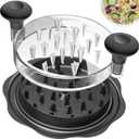 Ukeetap 10" Pro Chicken Shredder Tool Twist Large for Kitchen, BPA-Free Food-Safe Meat Grinder, Visible Chicken Breast Meat Shredder with Strong Anti-Slip Bottom & Ergonomic Handle, Black