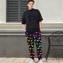 Goodstoworld Mens Cool Joggers Pants 3D Novelty Casual Sweatpants with Drawstring (Black, XL)