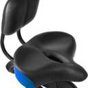 MOONCOOL Oversized Bike Seat with Adjustable Backrest, 12" 12" Wide Padded Saddle for Bicycles, Tricycles & Exercise Bikes, Memory Foam & Shock-Absorbing, Waterproof PU, Fits 7/8" Seat Posts