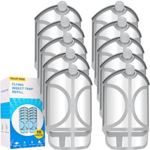10 Pack Flying Trap Refills Compatible with zzevo Flying Insect Trap Refill, Insect Replacement Kit for M364 M364A and Max Fully Compatible Size (10 Pcs Refill) (10)