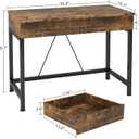 CAIYUN 40 Small Desk for Bedroom, Computer Desk with 2 Wooden Drawers, Home Office Desk with Storage, Vanity Desk, Kids Study Writing Desk for Small Space, Vintage Table for Bedroom,(Rustic Brown), 39 Inch