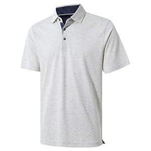 VEBOON Men's Casual Polo Shirts Short Sleeve Dry Fit Polo Men's Collared Polo Shirt Classic Fit for Men  (L)