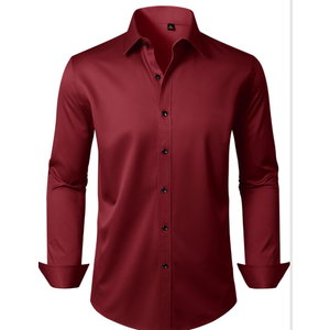 Alimens & Gentle Men's Dress Shirts Long Sleeve Wrinkle Free Stretch Business Casual Wedding Button Down Shirt 2XL