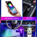 STONEBANKS 5.9FT Car LED Strip Lights, 72LEDs Smart RGB Car Interior Lights with APP & Remote Dual Control, Multicolor Music Sync and Mic Mode 4-in-1 Lines Design LED Lights for Car Decor