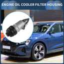 Engine Oil Filter Base Housing Assembly, Oil Filter Housing No.06E115405K for Audi A4 A5 A6 Upgraded Aluminum Alloy Silver Tone, 1 Pc