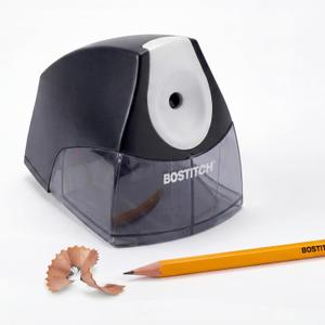 Bostitch Office Electric Pencil Sharpener for Classroom & Desk Use, Heavy-Duty Stall-Free Motor, High-Capacity Shavings Tray, Black