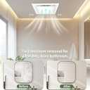 Bathroom Exhaust Fan with Light, 140 CFM 1.0 Sone Quiet Bathroom Fan with Light, 12" x 12" Panel, 10" x 10" Ceiling Opening, 4" Duct, 6500K 1200LM LED, Independent Fan & Light Controls