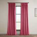 HPD Half Price Drapes Heritage Plush Velvet Curtains 96 Inches Long Room Darkening Curtains for Bedroom & Living Room 50W x 96L, (1 Panel), Dark Pink