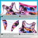 uideazone Girls 3 Piece Bathing Suit Summer UPF 50+ Racerback Swimsuit with Shorts Beach Tankini Sets 8-16 Years (A2-hawaian Tree)