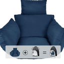 Egg Chair Cushion, Hanging Basket Chair Cushions with Pillow, Soft Outdoor Swing Cushions Replacement with Waterproof Patio Egg Chair Covers (Dark Blue)