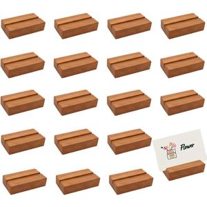 18Pcs Wood Place Card Holders, Wedding Reception Place Name Displays, Photo and Number Stands for Home Party Banquet Table Seating Decor