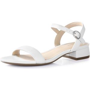 Ankis Women Nude Black White Sandals for Women Low Heel 1 Inch Dressy Sandal Ankle Strap Open Toe Block Short Heeled Summer Classic Comfortable Graduation Holiday Party Casual Flat Shoes, 10