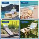 Chaise Head Rest Pillows Set of 2, Outdoor Lounge Pillow Lumbar Pillows with Insert and Adjustable Elastic Strap Decorative Pillows for Patio Beach Pool Chair, Light Blue Gray Flower