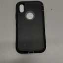 for iPhone XR Case, Military Grade 3 in 1 Heavy Duty Shockproof/Drop Proof/Dust Proof Case with 2Pcs Tempered Glass Screen Protector (Black/Grey)