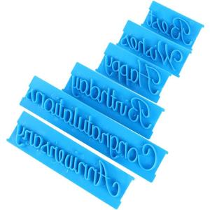 Handwriting Letter Cake Fondant Stencil Template Plastic Cake Embosser Decorating Printing 3 Set