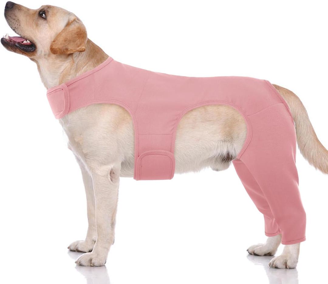 ROZKITCH Dog Hind Leg Sleeve Rear Legs, Pet Sleeve to Prevent Licking Wound Elbow Protector, Dog Recovery Suit Cone Collar Alternative for Sprain ACL CCL Arthritis Joint Care Pink L