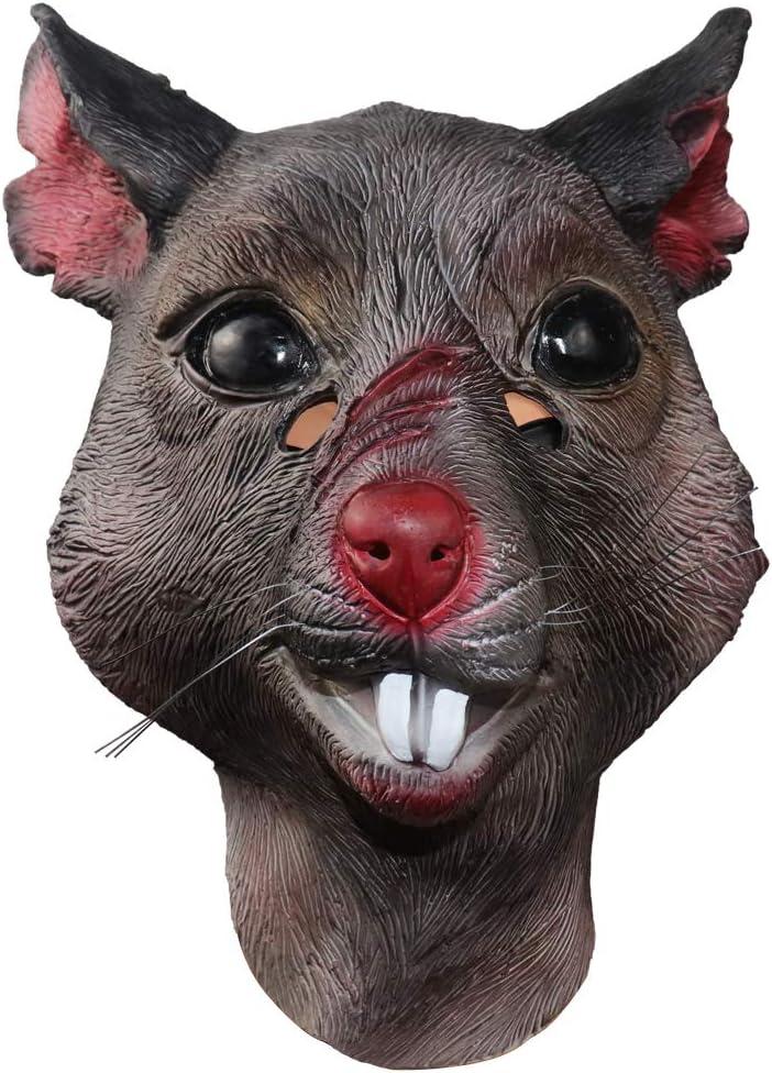 Scar Rat Head Mask Animal Mouse Mask for Halloween Costume Party Prop