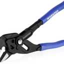 WORKPRO 7-Inch Pliers Wrench, CR-V Construction Wrench Pliers, Adjustable Parallel Smooth Jaw Pliers, Black Finish, Groove Lock Mechanism