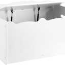 Amazon Basics Kids Wooden Toy Storage Chest with Safety Lid, Spacious Organizer for Bedroom, White, 30" x 18" x 19"
