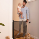 Perma Child Safety 55 in. Wide x 33 in. Tall Black Retractable Baby Gate