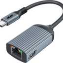 Acer USB C to Ethernet Adapter, Plug and Play RJ45 to Type C Network Dongle(Thunderbolt 3/4 Compatible), 1Gbps Aluminum USB-C LAN Adapter for Laptop, MacBook Pro/Air, iPad Pro, iPhone 15/16, Dell XPS (Grey)